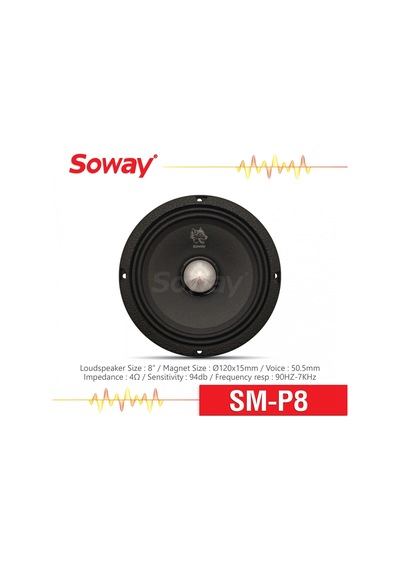 Soway Smp-8 20cm Midrange Kurşun Göbek 400w 180rms Hoparlör 2adet