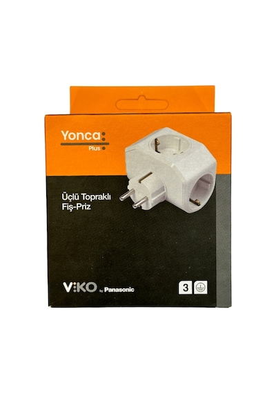 Viko Üçlü Topraklı Fiş Priz Yonca Plus Beyaz