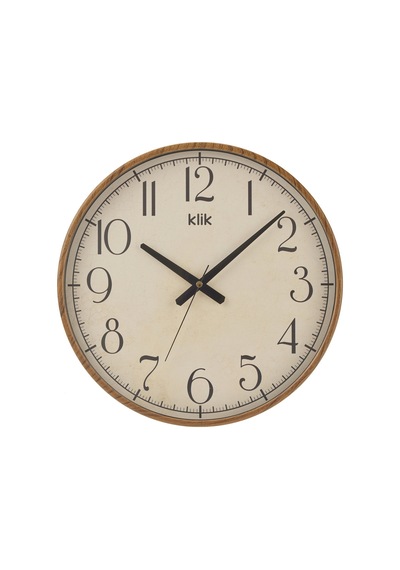 Simplex Ahşap Görünümlü Duvar Saati - Ceviz - 38 Cm Çok Renkli