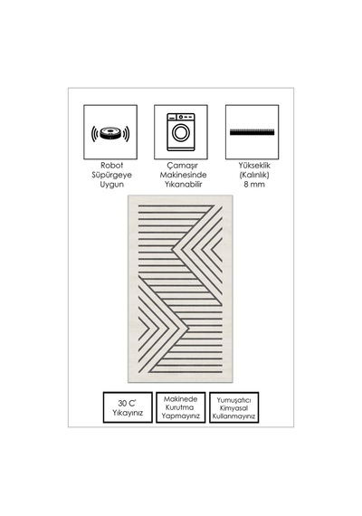 West Home Makinede Yıkanabilir Kaymaz Taban Leke Tutmaz Salon Halısı Mutfak Halısı Ve Yolluk 605 White