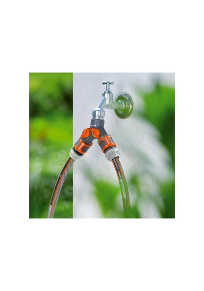 Gardena 2 Yollu Vana: 26,5 Mm G 3/4 İnç Dişli Musluk İçin Su Dağıtıcı, İki Cihazın Aynı Anda Bağlanması İçin, Her İki Çıkış Ayarlanabilir 938-20
