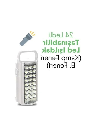Taşınabilir Led Işıldak - 24 Led, Uzun Süreli Kullanım Açık Ahşap