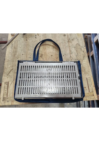Bravon Outdoor Katlanabilir Paslanmaz Çelik 304 Seri 30 X 50 Cm Kamp Mangalı 2 Mm Gri