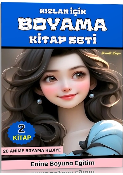 Kızlar İçin Boyama Kitap Seti 2 Kitap + 20 Anime Boyama