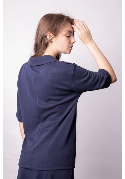 Kadın Yumşak Dokulu Esnek Kumaş V Yaka Yakalı Düşük Omuzlu Dirsek Boy Kollu Oversize Bluz-lacivert Lacivert Kadın Yumşak Dokulu Esnek Kumaş V Yaka Yakalı Düşük Omuzlu Dirsek Boy Kollu Oversize Bluz-lacivert Lacivert