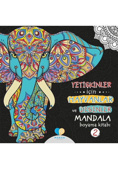 Yetişkinler için 2 Adet Hayvanlar ve Desenler Mandala Kitabı
