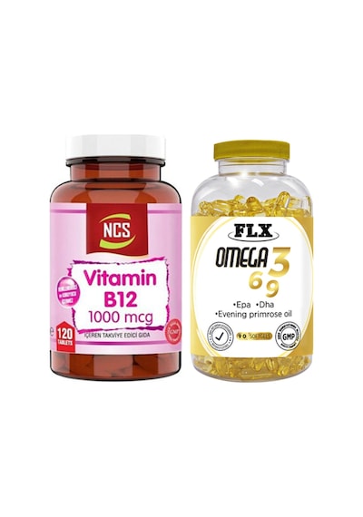 Vitamin B12 120 Tablet & Flx Omega 3-6-9 90 Tablet