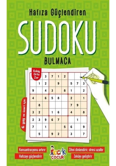 Sudoku Bulmaca - Hafıza Güçlendiren 6+ Yaş- Bıcırık Yayınları
