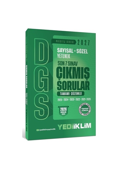 2027 Yediiklim 2027 Dgs Prestij Çıkmış Sorular Son 7 Sınav Çözümlü