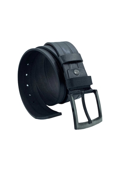 Süzer Deri 4.5 Cm. Spor Hakiki Deri Desenli Model Kemer Siyah Siyah
