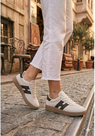 Mcdark Kadın Bej Taba Süet Sneaker Ayakkabı Bej - Taba
