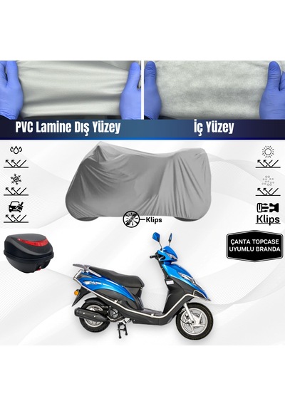 Kanuni Mati 125 Motosiklet Brandası Çanta Topcase Uyumlu Motor Branda