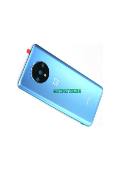 Oneplus 7T Arka Kapak Pil Batarya Kapak Kamera Camlı-Mavi