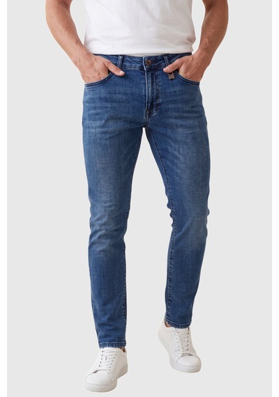Rizzup Erkek Slim Fit Likralı Taşlanmış Mavi Jean Yumuşak Dokulu Esnek Dar Paça Kot Pantolon 2600991 Rizzup Erkek Slim Fit Likralı Taşlanmış Mavi Jean Yumuşak Dokulu Esnek Dar Paça Kot Pantolon 2600991