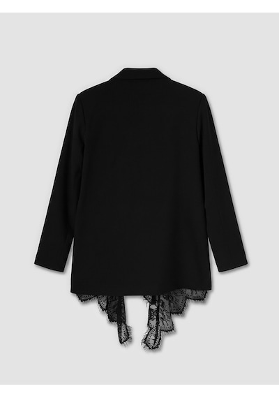 Lcw Modest Siyah Dantel Detaylı Kadın Blazer Ceket