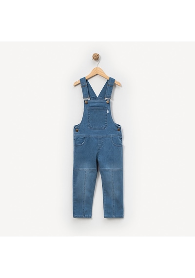 Erkek Çocuk 4-7 Yaş Basic Kot Salopet 7545 Açık Mavi
