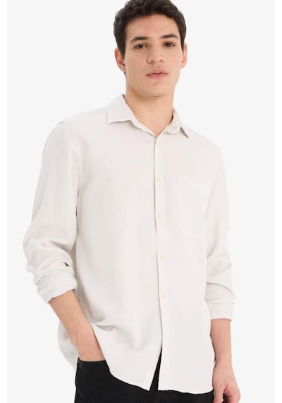 DeFacto Regular Fit Basic Düz Tensel Uzun Kollu Gömlek B2907AX25SPGR503 DeFacto Regular Fit Basic Düz Tensel Uzun Kollu Gömlek B2907AX25SPGR503