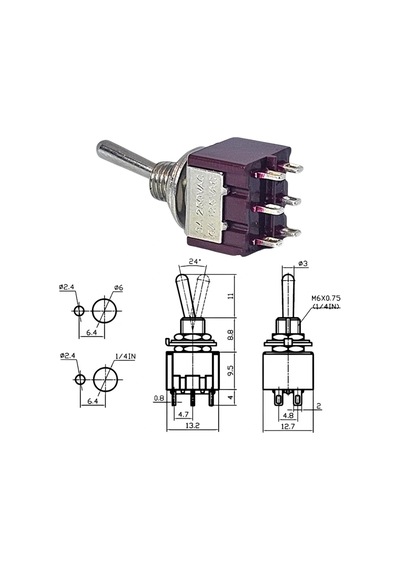 Ic-144a Toggle Switch On-off Kaliteli Ø6mm Mts-202