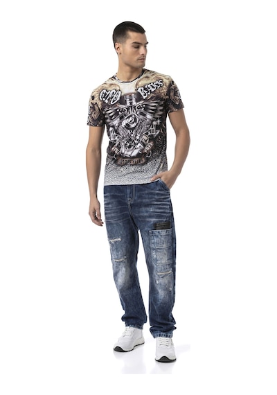 Ct820 Urban Pulse Pattern Men T-shirt L