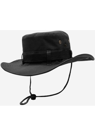 Külah Siyah Outdoor Şapka Uv Korumalı Bucket Safari Şapkası - Siyah