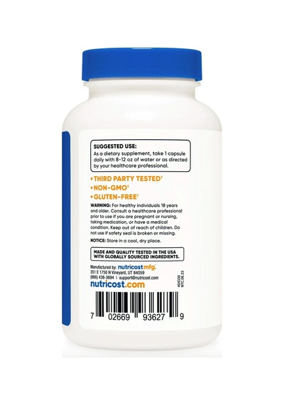 Nutricost Zinc Picolinate 50mg 240 Vegetarian Capsules - Gl...