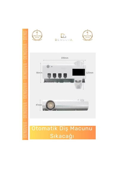 Dişfırçasıtutucusu Güneş Enerjili Akıllı Sterilizatör Diş Macunu Dispenseri Delmesiz Pratik 4 Adet Çok Renkli