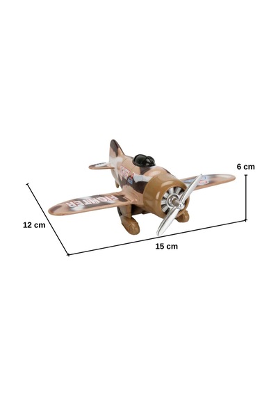 Craftivio Oyuncak Savaş Uçağı Die-cast Metal Çek Bırak 15 Cm Kamuflaj Desenli