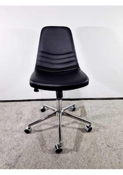 Bintaşmobilya Siyah Deri Rahat Ofis Personel Çalışma Sandalyesi