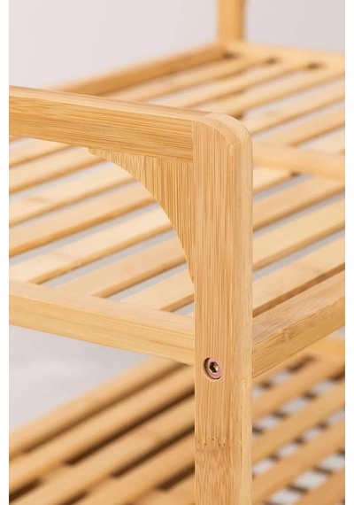 Bambu Xl Kirli Sepetli 3 Raflı Çok Amaçlı Banyo Düzenleyici Çamaşır Sepeti Organizer Db-0011 Çok Renkli