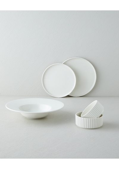 English Home Lunara Porselen Pasta Tabağı 20 Cm Beyaz Beyaz