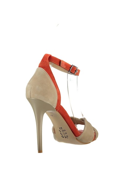 Fox Shoes Ten/Turuncu Kadın Topuklu Ayakkabı B922113802
