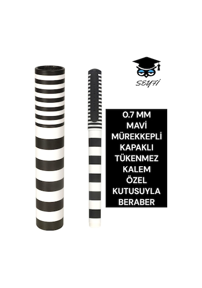 0.7 Mm Mavi Mürekkepli Kapaklı Tükenmez Kalem Özel Kutusuyla Beraber Siyah