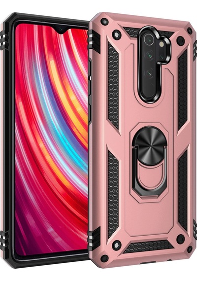 Newface Xiaomi Redmi Note 8 Pro Kılıf Sofya Yüzüklü Silikon Kapak - Rose Rose