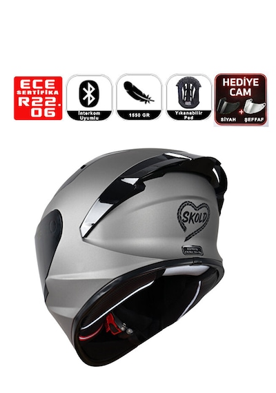 Skold Rapid Kapalı Kask Ece-22.06 Titanyum Gri