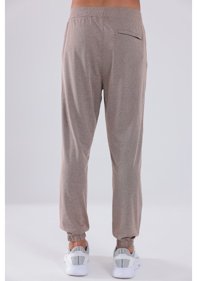 Rowinger Premium Merserize Kumaş Logolu Lastikli Paça Jogger Erkek Eşofman Altı Camel A.kahve
