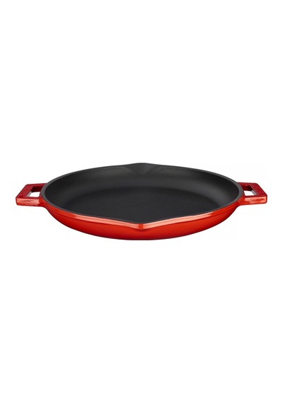 Lava Döküm Yuvarlak Kızartma Tavası Çift Kulplu 30cm