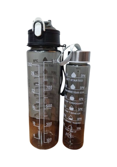 2 Li Motivasyon Matara 900 Ml-500 Ml Lütfen Renk Belirtiniz Çok Renkli Belirtilmemiş Diğer