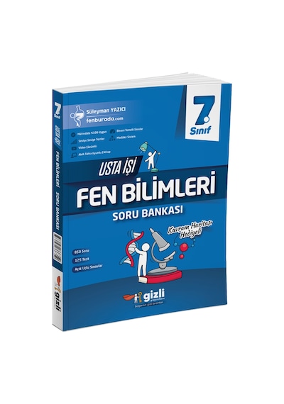 Gizli Yayınları 2025 7. Sınıf Fen Bilimleri Usta İşi Soru Bankası + Kavram Haritası