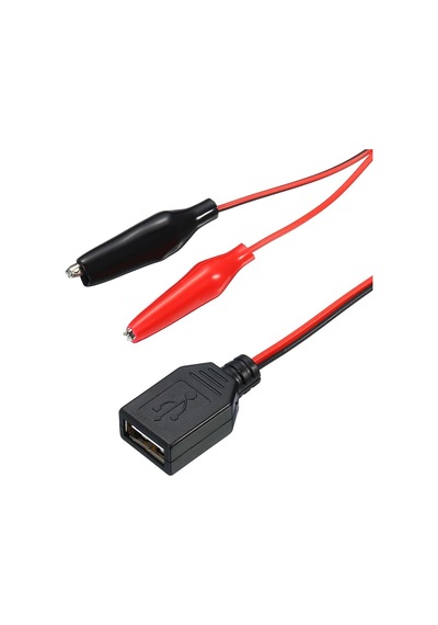 Powermaster Pm-28659 Usb Dişi Küçük Krokodil Uçlu 5v 2a Test Kablosu 60 Cm Akü Maşası Usb Kablo