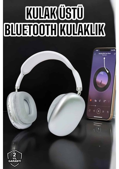 P9 Plus Kablosuz Kulak Üstü Bluetooth Kulaklık Beyaz Mikrofonlu Kulaküstü Kablosuz Kulaklık