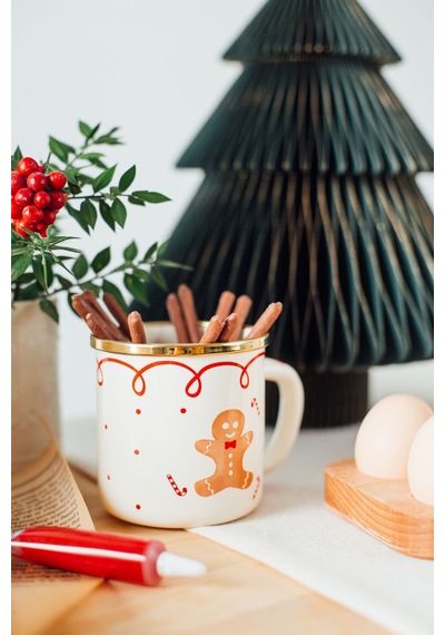 Merry Dots Yılbaşı Temalı Emaye Kupa Ginger