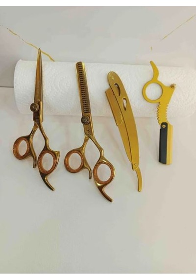 Smp Berber Makas Seti 6 Inç 4 Lü Set Profesyonel Lüks Salon Kuaför Jilet Ağız