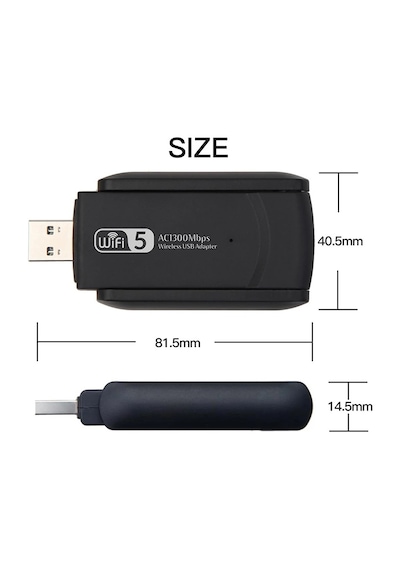 Nivego Ac1300 Mbps Usb 3.0 Adaptör Çift Anten Kablosuz Wifi Alıcı