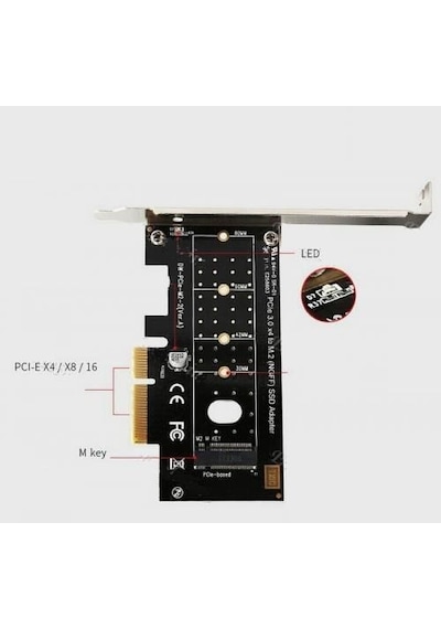 Pci-e Pci Express 3.0 Kartı X4 To Nvme M.2 Ssd Ve Ngff Ssd M Key Pcie 4446