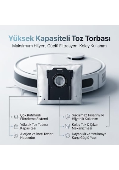 Dreame L10s Pro Ultra Head İle Uyumlu 10'lu Toz Torbası Genel