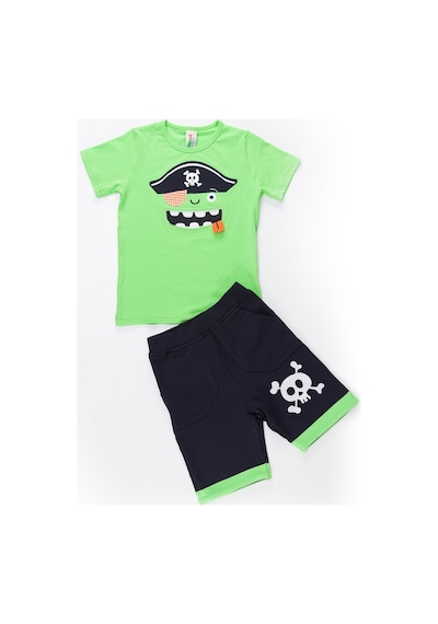 Denokids 3D Yeşil Korsan 3'Lü Takım Çok Renkli