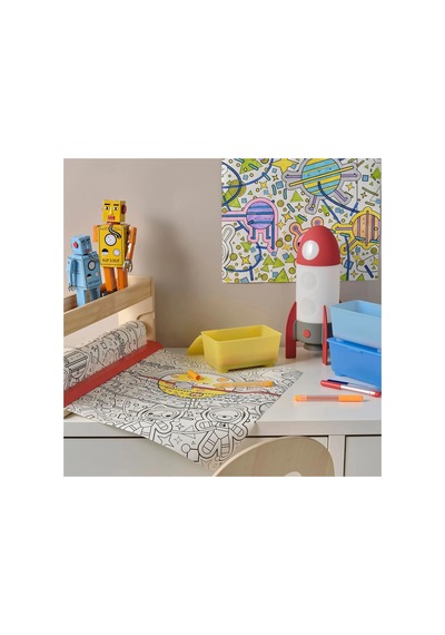 Aftonsparv Masa Gece Lambası, Çok Renkli, 15x30 Cm, Led'li Uzay Roket Temalı Roket