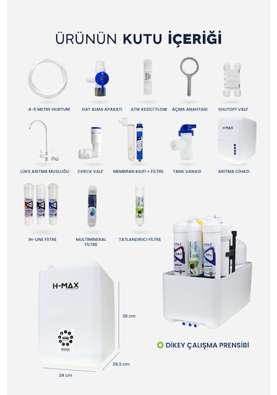 8l Çelik Tank 15 Aşama Multi Mineral 80gpd Su Arıtma Cihazı B3512