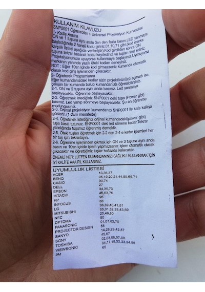 LG Uyumlu Projeksiyon Kumandası-Kolay Kurulum