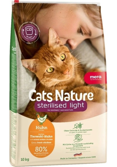 Mera Cats Nature Sterilised & Light Tahılsız Tavuklu Kısırlaştırılmış Kedi Maması 10 Kg